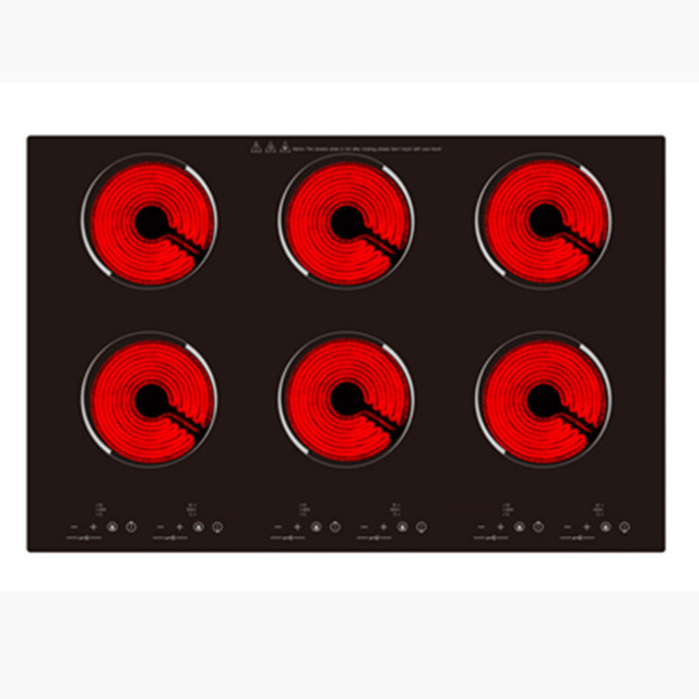 European and American Standard Multi-head 6 Burners Induction Cooker Embedded High-power Kitchen Electrical Infrared Cooker