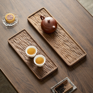 Solid Wood <b>Tea</b> Tray Black Walnut Modern Kung Fu <b>Tea</b> <b>Set</b> Home <b>Tea</b> Table Dry Brewing Tray Flat Shape Afternoon <b>Tea</b> Accessory - Product Image 2