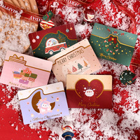 Cartes de vœux de Noël découpées irrégulièrement, estampage à chaud, lettrage doré, pliables, cartes de vœux pour cadeaux