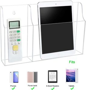 Şeffaf duvara monte telefon tutucu standı uzaktan kumanda tutucu medya organizatör delikli şarj için Tablet telefon tutucu - Product Image 5