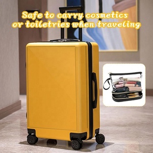 Sac cosmétique en PVC transparent à fermeture à glissière approuvé par la TSA avec logo personnalisable Organisateur de style de mode - Product Image 4