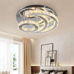 Offre Spéciale soleil lune lampe montée en surface moderne blanc chaud simple plafonnier en cristal pour chambre - Product Image 1