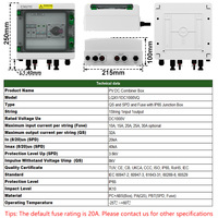 Boîtier de Combinaison Solaire CNLONQ 1 entrée 1 sortie DC1000V 32A IP65 pour Panneaux Solaires et Distribution d'Énergie RV, Certifié TUV/UKCA/CB