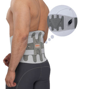 Ceinture de soutien lombaire grise avec plaque en acier, maille respirante et trois coussins – Soutien dorsal disponible - Product Image 3