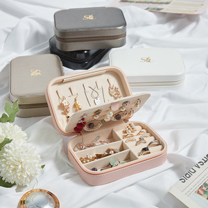 Wholesale High Quality Leather Jewelry Storage Box Mini Jewellery Organizer Box Custom Travel Portable Jewelry Case With Logo