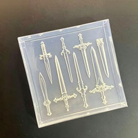 Moule à ongles en silicone 3D en forme d'épée et de poignard, nouveau design portable, couteau gothique punk, pour sculpture d'ongles DIY, décoration de charme, manucure