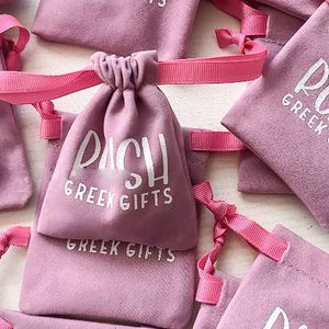 High Quality Fabric Velvet Jewelry Gift Pouches Custom Logo Velvet Gift Bag Mini Velvet <b>Drawstring</b> Bag With Silk Ribbon - Product Image 3