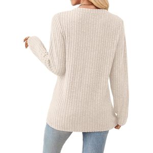 Womens Knitted Sweater Long Sleeve V <b>Neck</b> Button Top Casual Autumn Outfit Breathable Lightweight Cardigan - Product Image 6