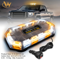 Lampe de signalisation d'urgence LED à double face avec ventouse pour toit, clignotante, pour voiture