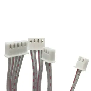 Faisceau de câbles de connecteur XH 2.54mm personnalisé du fabricant avec câble ruban plat rouge blanc Connecteurs faisceau de câbles