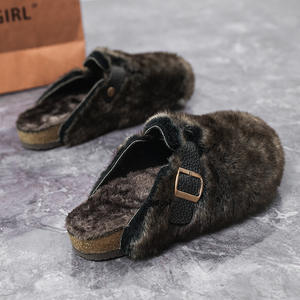 Popolari Pantofole Invernali <span class=keywords><strong>Pelose</strong></span> e Morbide per Coppie, <span class=keywords><strong>Ciabatte</strong></span> da Uomo, Pantofole da Donna Stile Coreano, Mezze Pantofole da Esterno - Product Image 6