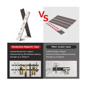 Bandes magnétiques en néodyme, bandes magnétiques flexibles et puissantes avec adhésif <span class=keywords><strong>pour</strong></span> mur, bricolage, art et réfrigérateur - Product Image 2