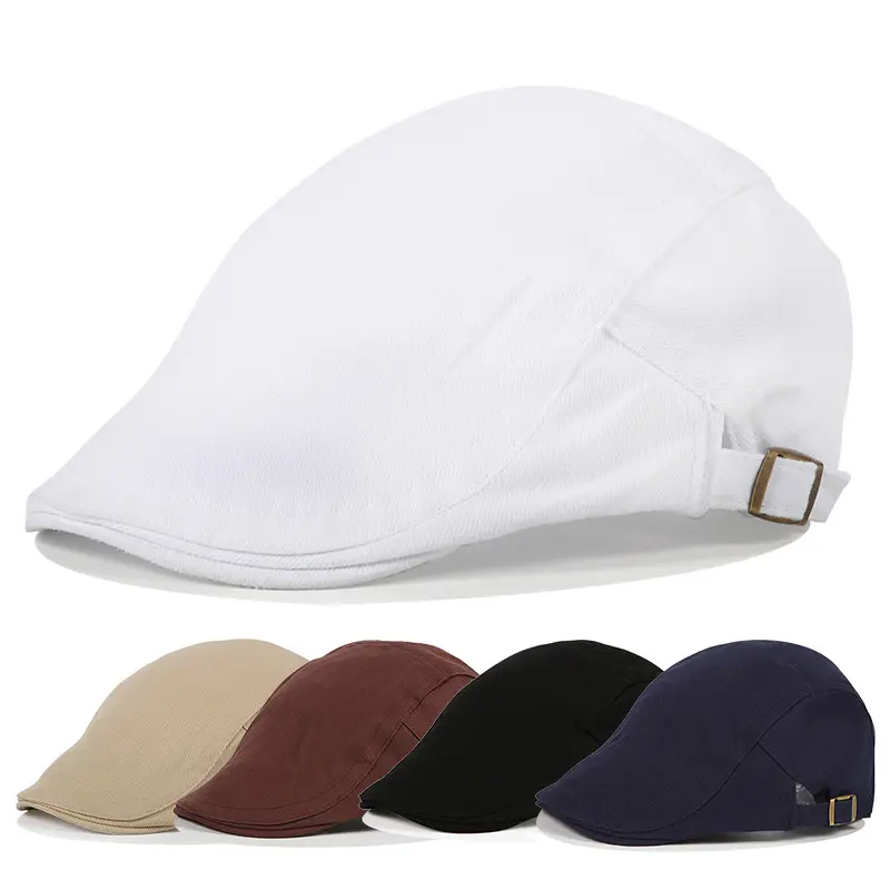 New Men's Hat Berets Cap Golf Driving Sun Flat Cap Fashion Cotton Berets Caps Men Casual Peaked Berets Hat