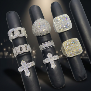 Anillos de Moissanita de Plata de Ley 925 de KIVORA, Corte Brillante Redondo, Engaste de Garras, Estilo Hip Hop Iced Out, para Hombre, Joyería de Fiesta - Product Image 2