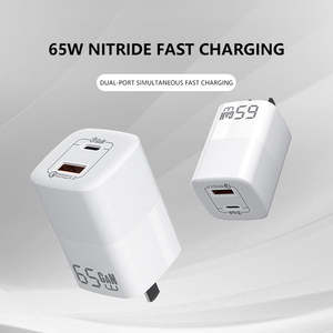 Chargeur GaN 65W USB C Mini Plug Double Sortie PD QC3.0 Charge Rapide Portable Prise EU US pour <span class=keywords><strong>iPhone</strong></span> MacBook Samsung Ordinateur Portable - Product Image 3