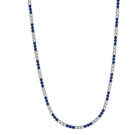 Maßgefertigter Schmuck Großhandel Smile-Style 925 Sterling Silber Blau Rosa Saphir Halskette Edelstein Mode-Halsketten Hochzeit Damen