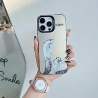 Funda de Teléfono con Diseño de Ojo de Serpiente Largo Negro IMD OEM de Fábrica para iPhone 11, 16 Pro, 12, 13, 14, 15 Pro, Funda Estética para iPhone 17 Pro Max