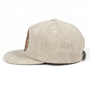 Casquette en velours côtelé non structurée avec logo brodé personnalisé OEM à 5 panneaux et fermeture snapback - Product Image 4
