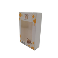 Boîte d'emballage en Silicone pour bébé, anneau de dentition personnalisé, bavoir de sucette, produit, boîtes en papier, cadeau avec fenêtre transparente