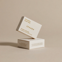 Boîtes de savon en carton blanc écologique en gros avec estampage en feuille d'or Emballage activé minimaliste pour les marques de soins de la peau