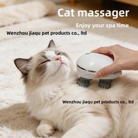Alat Pijat Kepala Hewan Peliharaan Pintar Isi Ulang Listrik untuk Kucing, Sisir Mainan Plastik Pereda Stres, Mainan Hewan Tikus, Dikemas dalam Kotak Bahasa Inggris