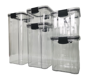 Recipiente Cuadrado de Diseño Moderno para Almacenar Snacks y Granos, Plástico PET de Grado Alimenticio, Técnicas de Inyección, Caja de Almacenamiento Transparente y Resistente - Product Image 1