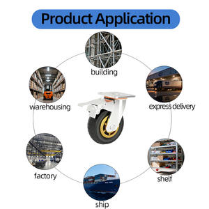 Roda Giratória de 4/5/6/8 Polegadas com Freio Roda de Borracha Elástica Roda Silenciosa Roda de Castor para Direção Superior - Product Image 6