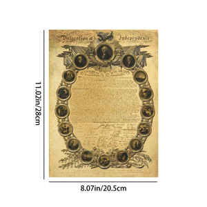 Póster al por mayor de la Declaración de Independencia de EE. UU., vintage 1776, documento histórico americano, arte de pared, tarjeta con lámina dorada - Product Image 2