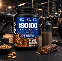 Poudre de protéines de lactosérum isolée naturelle OEM ODM pour adultes - 20-29 g de protéines par portion - Croissance musculaire et prise de poids - 2 lb