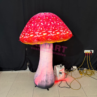 Ballon gonflable décoratif en forme de champignon sur le thème de la jungle, accessoires gonflables en forme de champignon pour scène DJ, champignons gonflables rouges