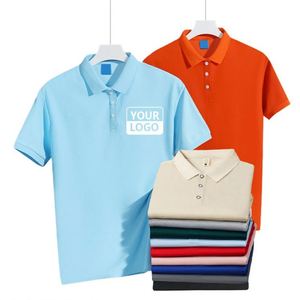 Wholesale Custom Men's Short Sleeve Golf Casual Polos Cotton <b>T</b>-Shirts with Embroidered Logo Print Advertisement Promotion - Product Image 3