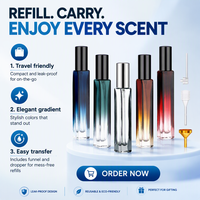 Flacon de parfum rechargeable en verre, lot de 10 ml, vaporisateur de voyage portable, atomiseur vide pour distributeur de Cologne