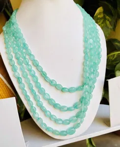 Cuentas de forma de Mani ovaladas de Esmeralda rusa Natural de alta calidad, collar de boda de Esmeralda verde, cuentas de piedras preciosas, Stock limitado - Product Image 2