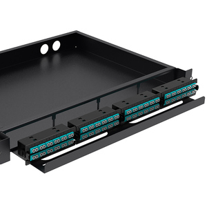 Panel de Conexión de Fibra Óptica LC MPO de Alta Densidad 1U para Montaje en Rack, Preterminado y con Empalme por Fusión, Caja de Acero Extraíble - Product Image 6
