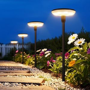 Lampadaire solaire LED extérieur de haute qualité, longue durée de vie, étanche IP65, avec lumière blanche chaude 3500K et angle de faisceau de 360° - Product Image 1