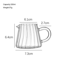 Ensemble tasse à latte et pot à lait en verre-Ustensiles de café avec mini poignée en bois, petit pot à lait, tasse à miel