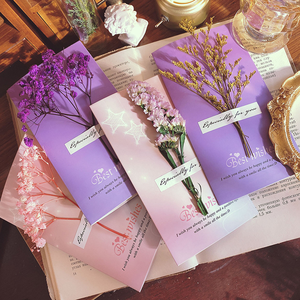 Cartes de vœux florales séchées, cartes de fleurs pressées pour <span class=keywords><strong>mariage</strong></span>, remise de diplôme, Saint-Valentin et décoration de fêtes - Product Image 2