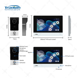 Trudian 7 inch visiophone MAISON góc lớn Vòng video chuông cửa các bộ phận wifi 1080p HD Máy ảnh RFID thông minh Video <span class=keywords><strong>intercom</strong></span> <span class=keywords><strong>Door</strong></span> Phone - Product Image 4