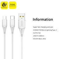 VDENMEN VDENMENV Best Seller Precio al por mayor Accesorios para teléfonos móviles 6A Cables DE DATOS USB de carga rápida para teléfono