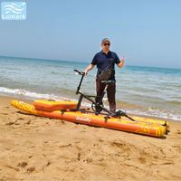 Vélo aquatique à pédales à plateau plat, 1 place, cadre en aluminium avec tapis flottant avant, hydrodynamique pour lac, portable, de Chine, Lumark