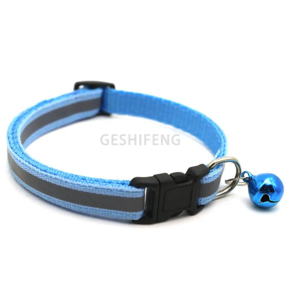 Hot Sale Wholesale Luxury Night Safety Reflective Adjustable Dog Collar With Bell Adjustable Cat Collar