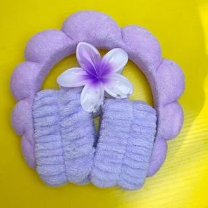 फ्रेंगीपाणी बुलबुला कपड़े स्पंज फेस वॉश वाटरप्रूफ हेयर बैंड बालों वाली महिलाओं के लिए सेट - Product Image 2