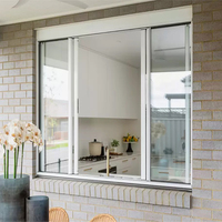 Ventanas Corredizas Verticales de Aluminio con Vidrio Resistente a Huracanes NFRC, Diseño Moderno
