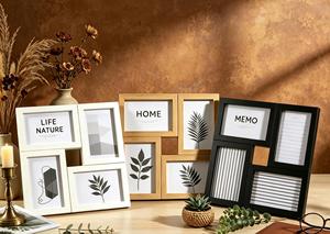 Cadre <span class=keywords><strong>photo</strong></span> multi-ouvertures en bois, 6 pouces, 4 emplacements, pour collage de photos, <span class=keywords><strong>noir</strong></span>, <span class=keywords><strong>blanc</strong></span>, bois naturel, décoration de table, galerie - Product Image 2