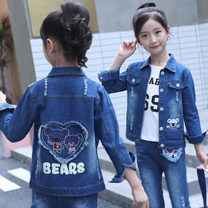 Set di Abbigliamento per Ragazze Adolescenti 2021, Giacca e Pantaloni in Denim, Completo Primaverile e Autunnale con Ricami per Bambine - Product Image 2
