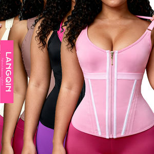 LANGQIN Ceinture de maintien de la taille pour femmes, double compression, corset respirant, sangle amincissante pour le <span class=keywords><strong>ventre</strong></span> <span class=keywords><strong>plat</strong></span>, gaine sculptante - Product Image 1
