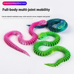 Modelo de juguete de serpiente tridimensional, regalos creativos hechos a mano para niños, adornos impresos en 3D rojos para pecera, paisaje de cristal - Product Image 4