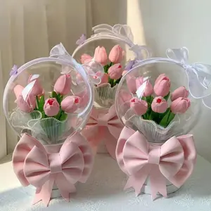 Palloncino Bobo a bocca larga da 30 pollici trasparente per fiori ripieni decorazioni per feste singole in acrilico versione lucida rotonda all'ingrosso