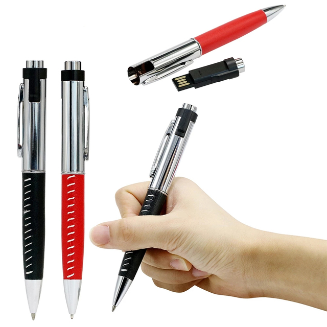 Business Metal Ballpoint Pen USB 2.0 Flash Drive 8GB-128GB OEM Brand 2-Year Warranty