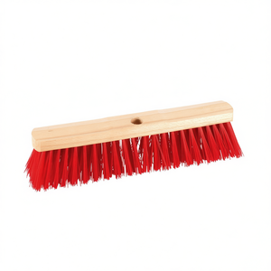 ไม้กวาดพื้น Hall Broom Wood Elastomer ขนาด 50 ซม. ขนแปรงสีแดง สำหรับทำความสะอาดพื้น - Product Image 2